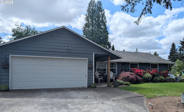 695 NW Towle Ave, Gresham, OR 97030 - single story home featuring driveway, a front yard, a garage, and roof with shingles