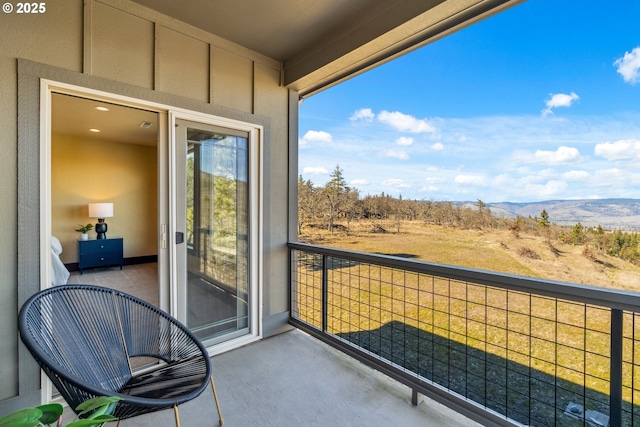 balcony with a mountain view