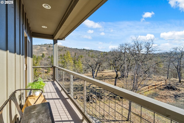 balcony with a wooded view