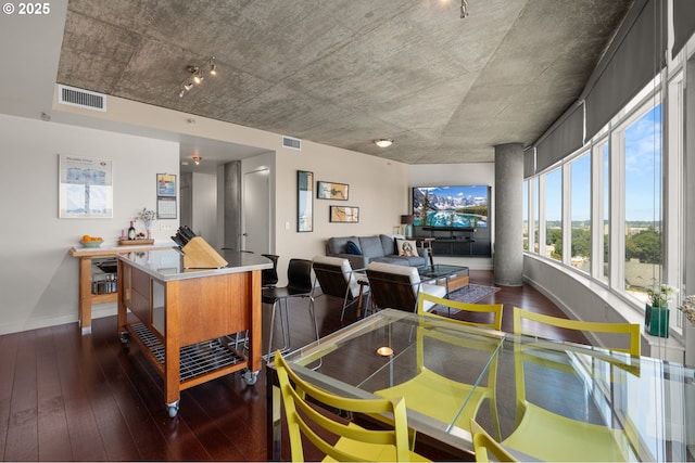 1926 W Burnside St Unit 1401, Portland, OR 97209 - dining space featuring hardwood / wood-style floors and baseboards