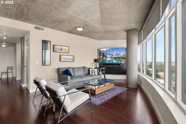 1926 W Burnside St Unit 1401, Portland, OR 97209 - living area with hardwood / wood-style floors and baseboards
