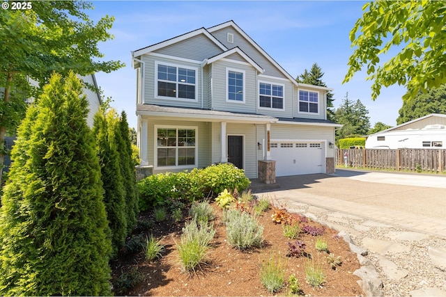 12800 Joys Dr, Oregon City, OR 97045 - view of front facade featuring driveway, a garage, and covered porch