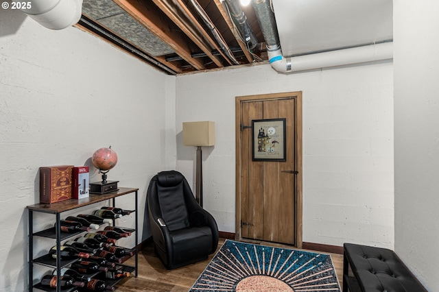 sitting room featuring hardwood / wood-style flooring