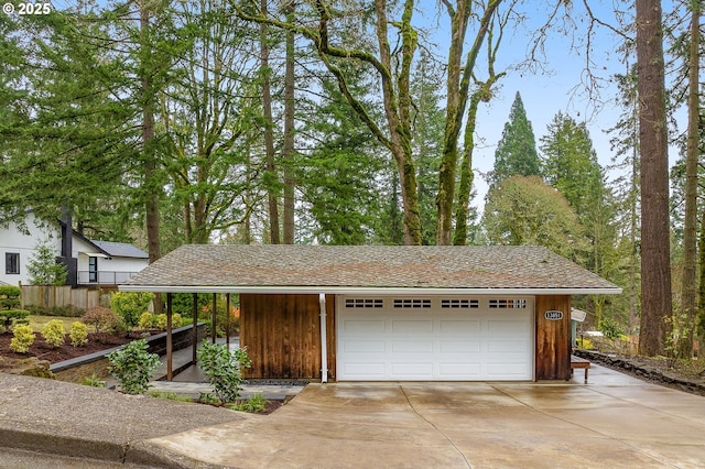 view of garage