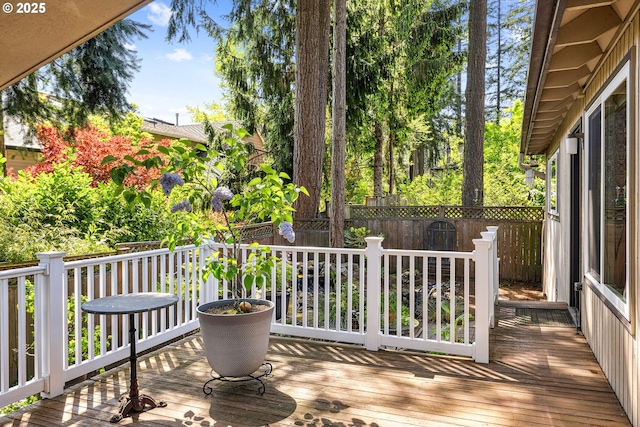 wooden terrace with fence