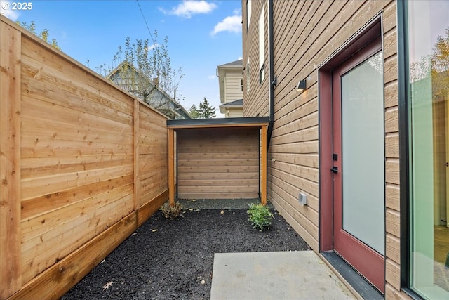 exterior space featuring fence