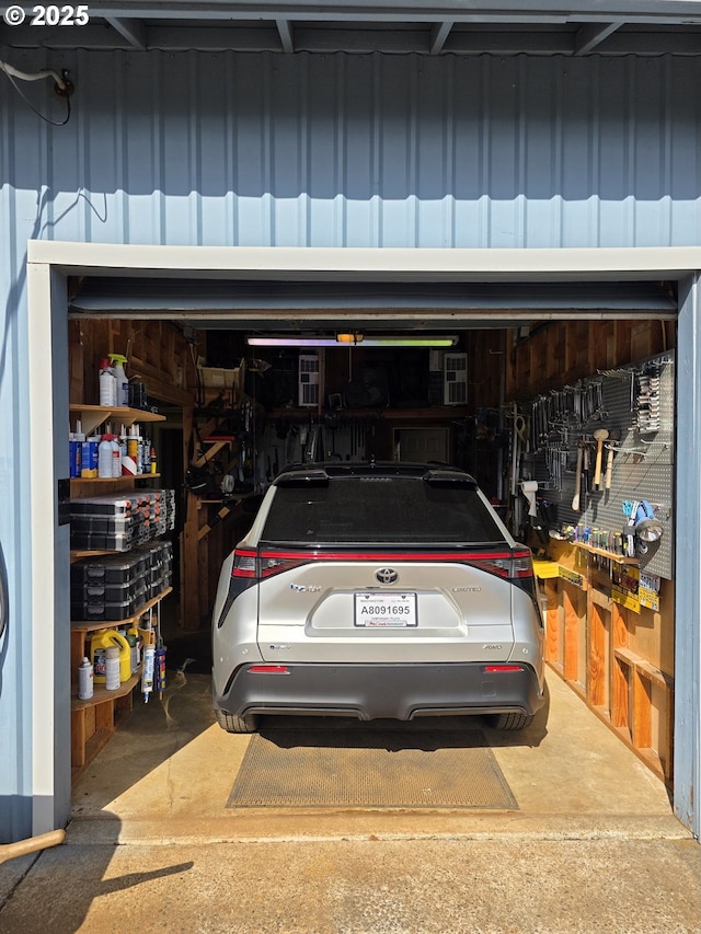 view of garage