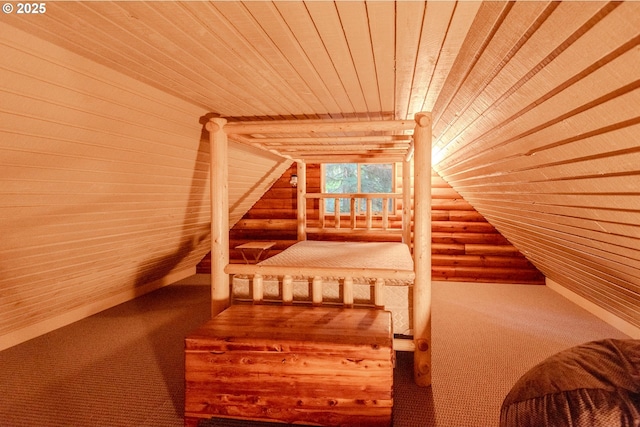 177 Northwoods, Cougar, WA 98616 - bonus room with wood ceiling, log walls, carpet floors, a relaxing sauna, and vaulted ceiling