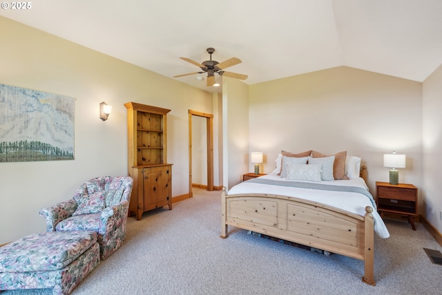 165 Stadelman Dr, Trout Lake, WA 98650 - carpeted bedroom featuring ceiling fan and lofted ceiling