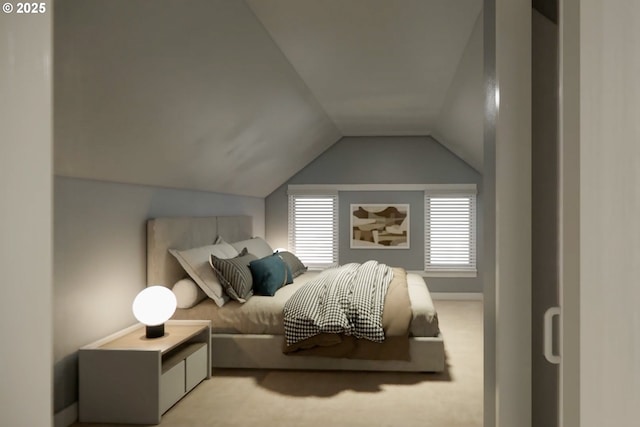 289 Harbor St, Florence, OR 97439 - carpeted bedroom featuring vaulted ceiling
