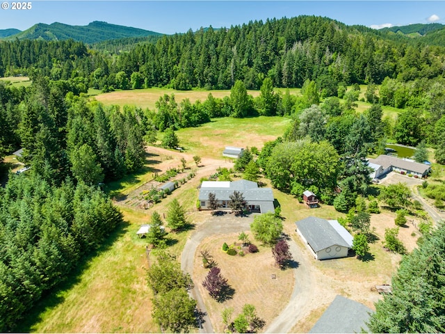 982 Reston Rd, Roseburg, OR 97471 - drone / aerial view of a heavily wooded area and a mountainous background