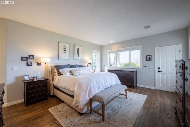 33685 Van Duyn Rd, Eugene, OR 97408 - bedroom with baseboards, dark wood finished floors, and recessed lighting