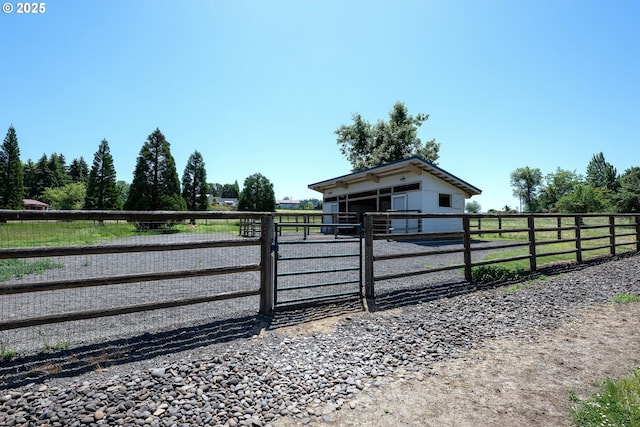33685 Van Duyn Rd, Eugene, OR 97408 - view of yard with an exterior structure, an outbuilding, and a view of rural / pastoral area