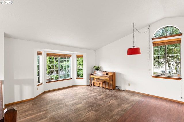 15210 SW 100th Ave, Portland, OR 97224 - living area featuring lofted ceiling and wood finished floors