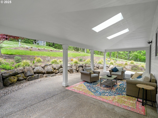 view of patio featuring an outdoor living space