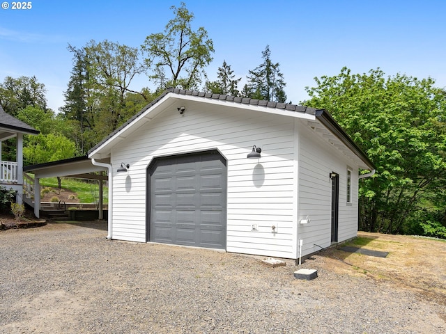garage with a garage