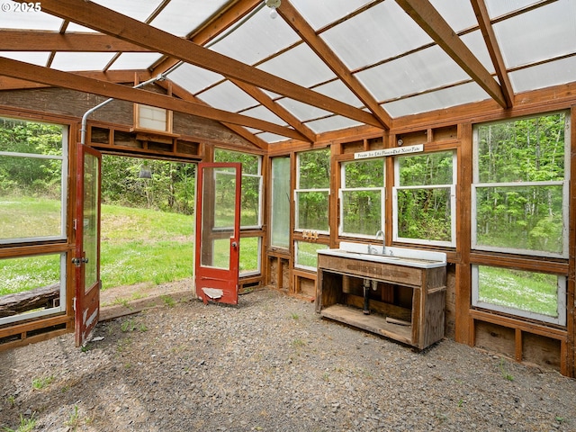 view of unfurnished sunroom