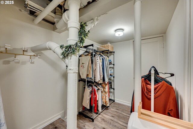 spacious closet featuring wood finished floors
