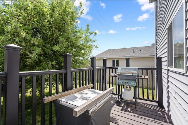deck with area for grilling