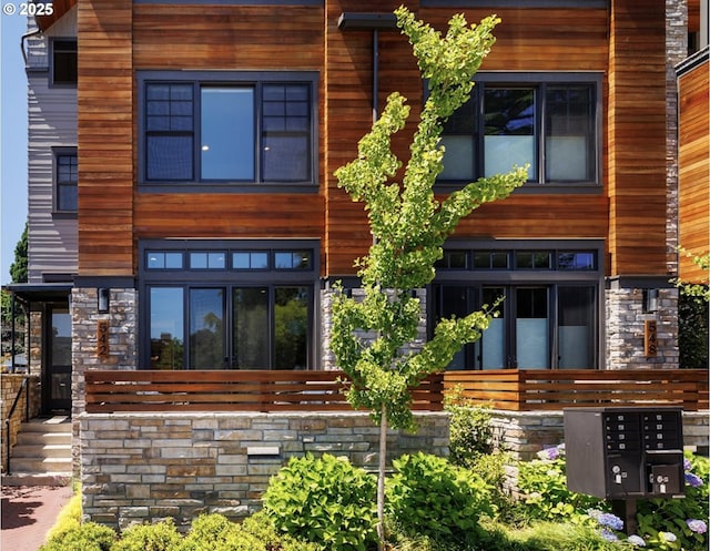 542 4th St, Lake Oswego, OR 97034 - rear view of property featuring stone siding