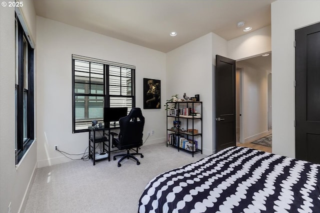 542 4th St, Lake Oswego, OR 97034 - carpeted bedroom featuring baseboards and recessed lighting