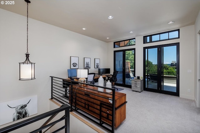 542 4th St, Lake Oswego, OR 97034 - home office with light colored carpet and recessed lighting