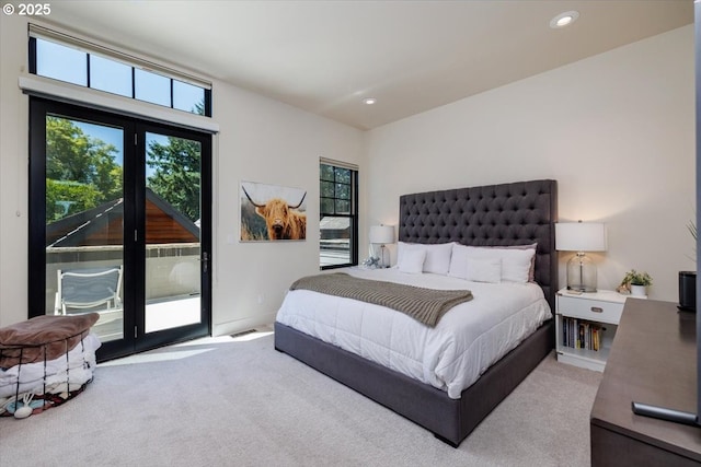 542 4th St, Lake Oswego, OR 97034 - carpeted bedroom with access to exterior and recessed lighting