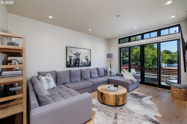 542 4th St, Lake Oswego, OR 97034 - living room featuring wood finished floors and recessed lighting