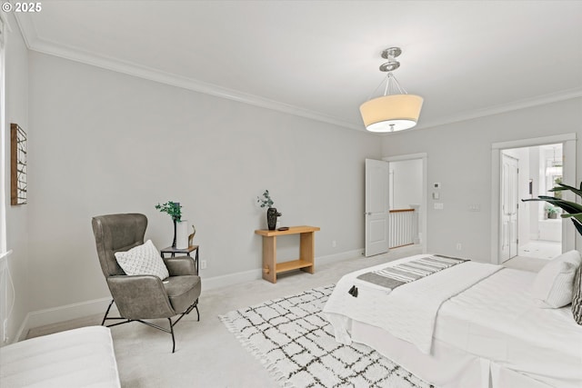 1206 NW Mayfield Rd, Portland, OR 97229 - bedroom featuring crown molding, baseboards, and light carpet