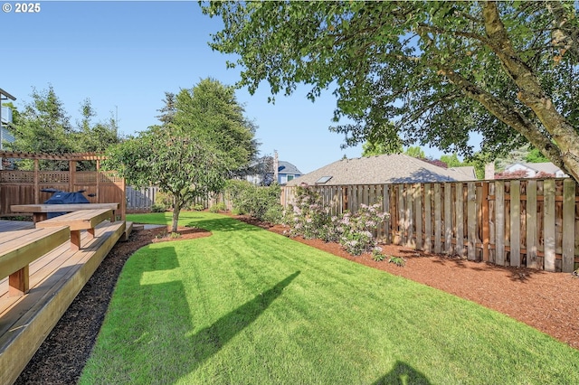 5839 NW Necanicum Way, Portland, OR 97229 - fenced backyard featuring a deck