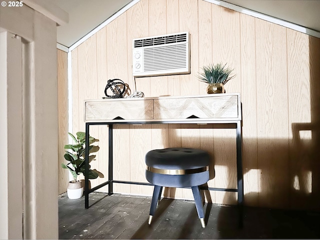 125 NE 80th Ave, Portland, OR 97213 - bar area featuring wood finished floors, an AC wall unit, and wooden walls