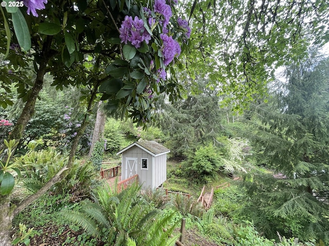 view of shed