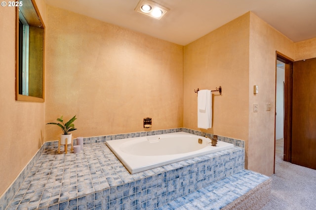 full bathroom with a garden tub
