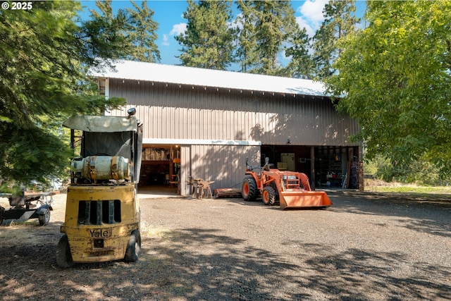 view of pole building