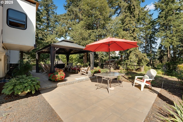 view of patio with a gazebo