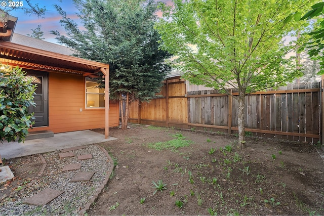 view of yard with fence