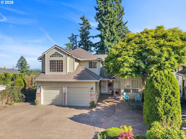 13910 SW Secretariet Ct, Beaverton, OR 97008 - traditional-style home featuring brick siding, concrete driveway, and a garage
