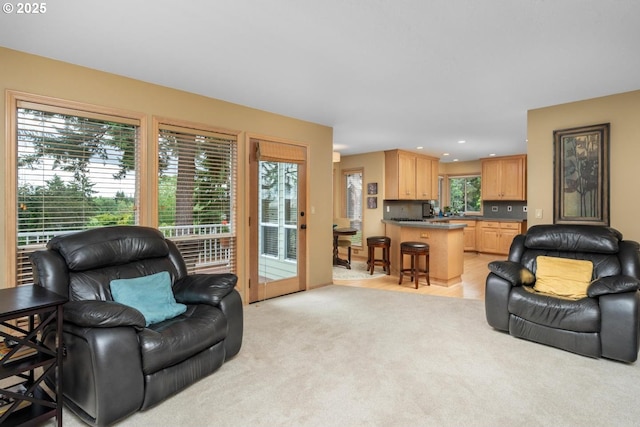 13910 SW Secretariet Ct, Beaverton, OR 97008 - living room with light carpet and recessed lighting