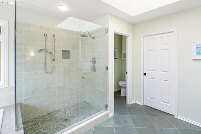 14135 Edenberry Dr, Lake Oswego, OR 97035 - bathroom with a shower stall and tile patterned floors