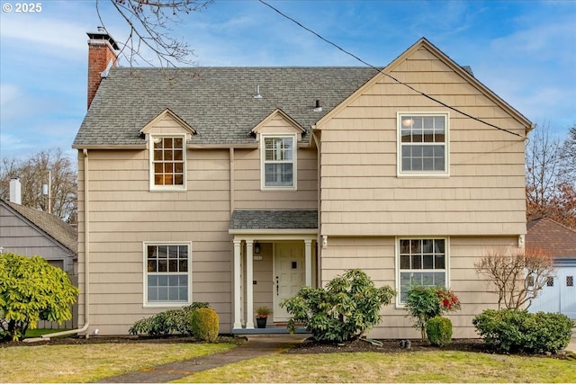 view of front of house with a front yard