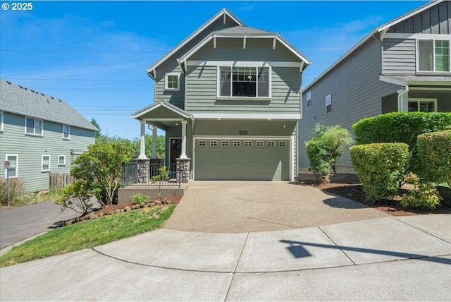 9050 SW 161st Ave, Beaverton, OR 97007 - craftsman-style home with an attached garage, driveway, and covered porch