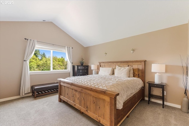 9050 SW 161st Ave, Beaverton, OR 97007 - bedroom featuring vaulted ceiling, light colored carpet, and baseboards