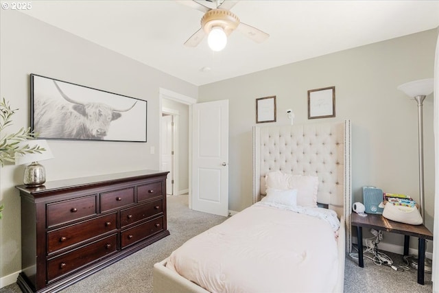 9050 SW 161st Ave, Beaverton, OR 97007 - bedroom with light carpet, baseboards, and a ceiling fan