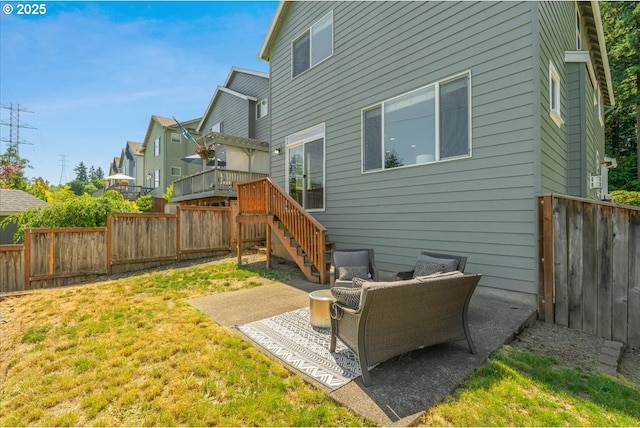 9050 SW 161st Ave, Beaverton, OR 97007 - back of house featuring a patio area, stairway, and a deck