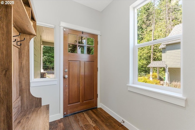 9050 SW 161st Ave, Beaverton, OR 97007 - entryway with dark wood finished floors and baseboards