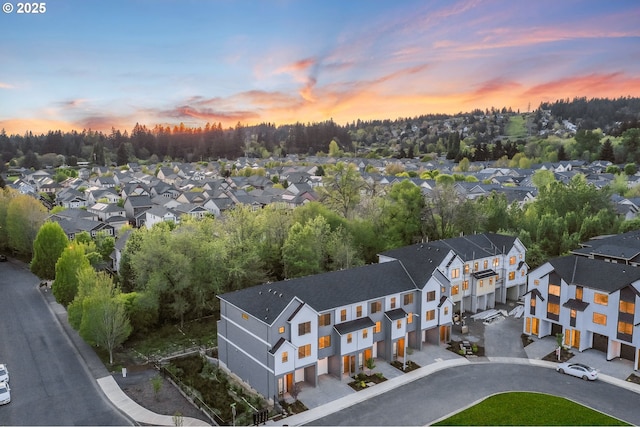 aerial view featuring a residential view