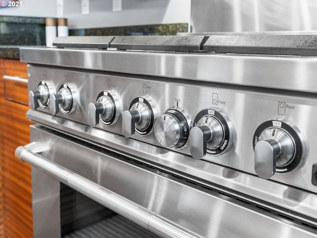 details featuring stainless steel stove