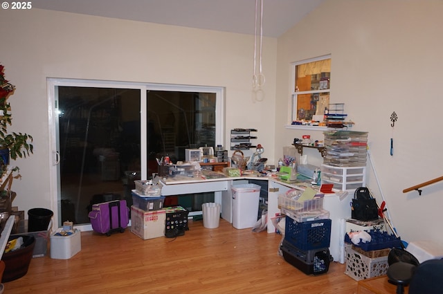 interior space with light hardwood / wood-style floors