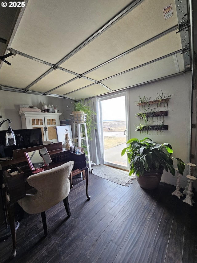 interior space with hardwood / wood-style floors