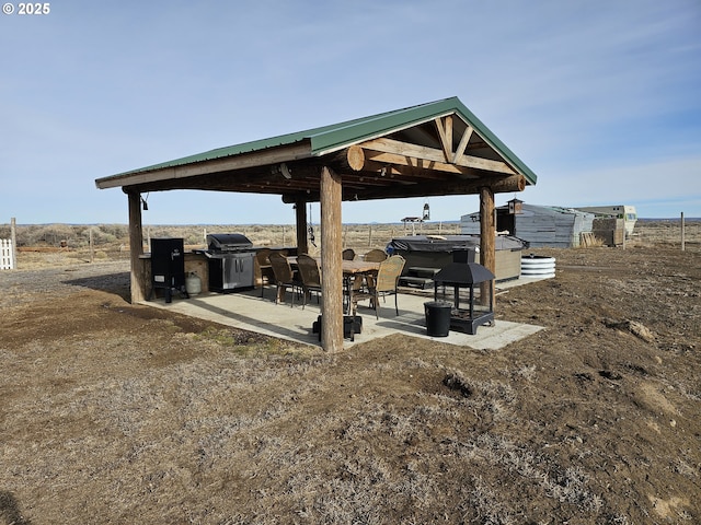 view of yard with a gazebo and a patio area